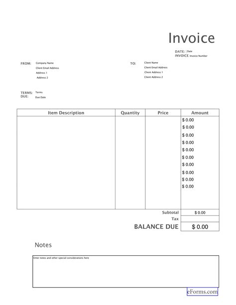 Editable Free Blank Invoice Templates Pdf Eforms Free Fillable Roofing