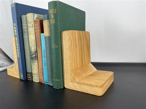 Red Elm Wood Bookends Chunky Wooden Bookends Wooden Book Etsy