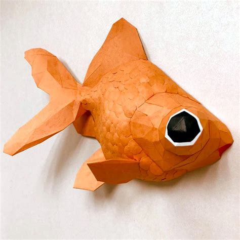 Make Your Own Papercraft Goldfish With The Pdf Template Ecogami
