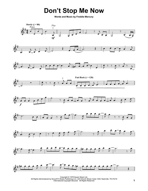don t stop me now sheet music queen violin playalong