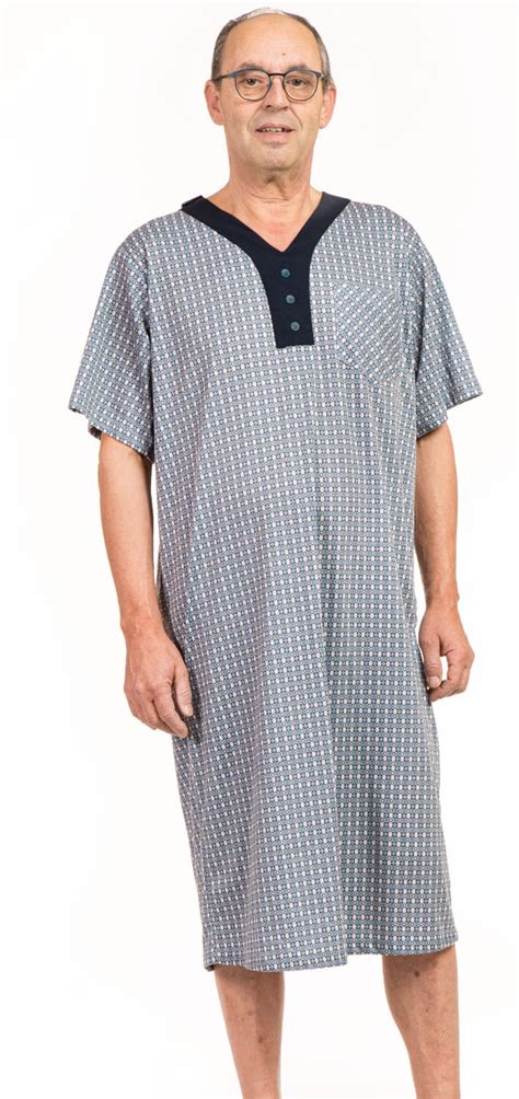 adaptive nightgown in navy beige adaptive design collection