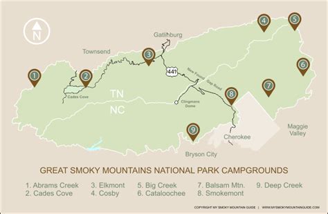 Great Smoky Mountains National Park Map Americas Most Visited