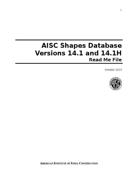 Aisc Shapes Database