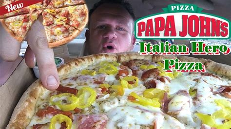 papa john s ⭐🍕italian hero pizza🍕⭐ food review youtube