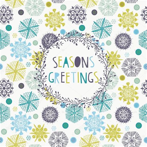 Seasons Greetings Card — Stock Vector © Lavandaart 44144121