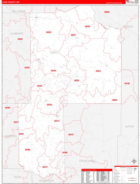 Wall Maps Of Cass County Minnesota