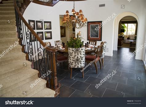 Dining Room Luxury Home Stairway Stock Photo Edit Now 17034979