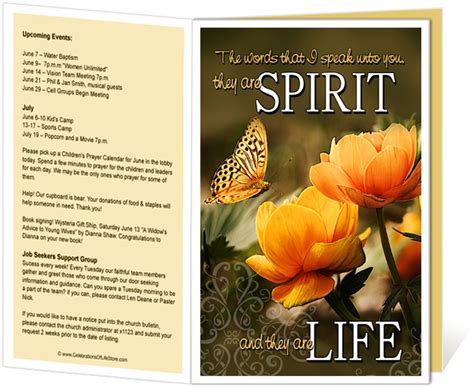 Follow the steps below on how to create a popcorn box using a printable template. Church Bulletin Templates : God's Word inscription quote ...