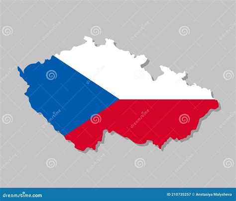 Highly Detailed Map Of Czech With Flag Stock Vector Illustration Of
