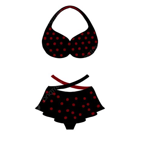 Traje De Baño Clipart Negro Rojo Ola Puntos Png Trajes De Baño