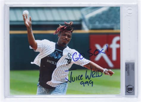 Juice Wrld Signed 8x10 Photo Inscribed Go Sox And 999 Bgs