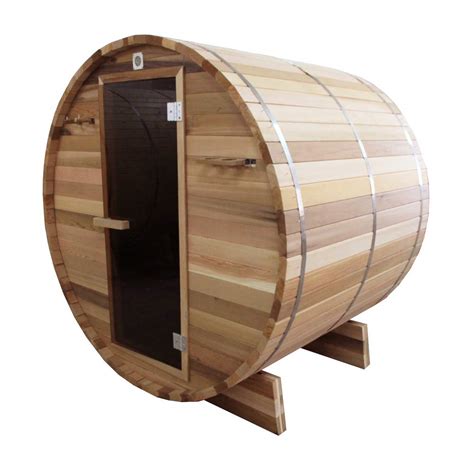 Buy Aleko Indoor Or Outdoor Wet Dry Barrel Sauna Rustic Red Cedar 4