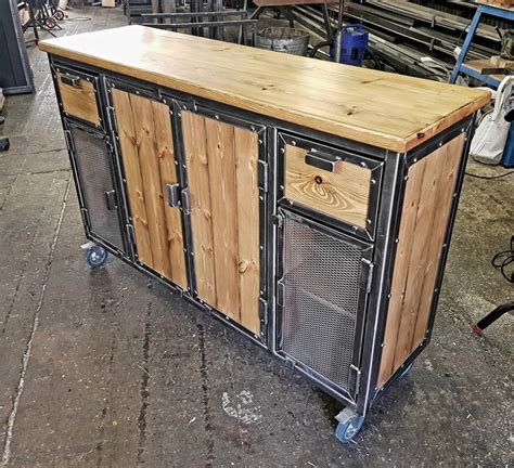 Industrial Style Rustic Sideboard Cabinet Cupboard Storage Etsy