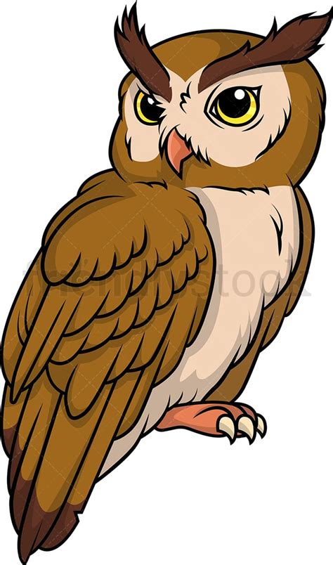 Wild Owl Cartoon Clipart Vector Friendlystock