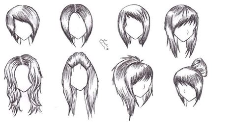 Drawing anime characters can seem overwhelming, especially when you're finally, draw your character's hairstyle, like pigtails, bangs, or a bob. Up Due/bangs/bobs anime hair type (girl) | Anime hair, Hair sketch, How to draw hair