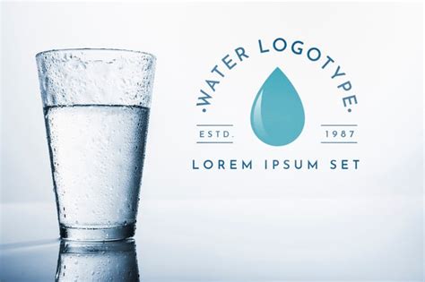 Free Water Logo Mockup On Copyspace Psd Creativebooster