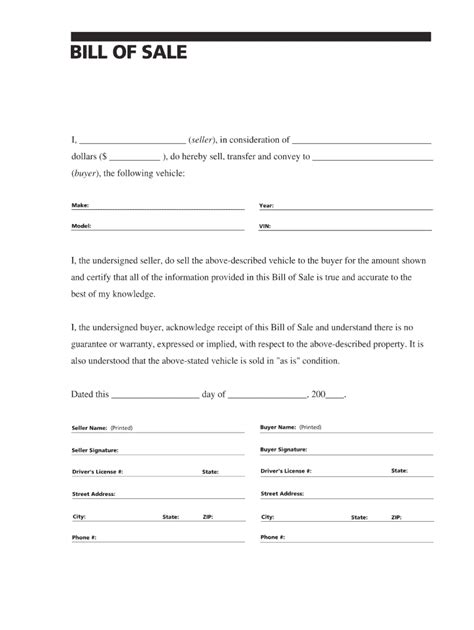 Blank Bill Of Sale Fill Out And Sign Online Dochub