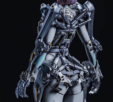 The Robot Woman Is Posing With Her Hands On Her Hips