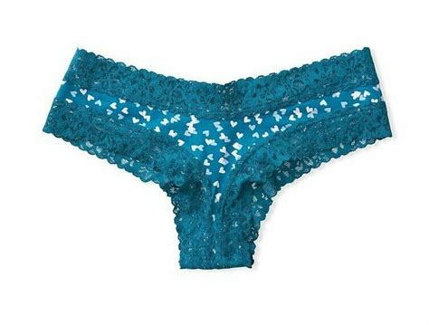 nwt victoria s secret stretch cotton lace waist cheeky panty medium ebay