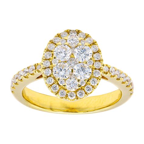 Luxle Diamond Cluster Ring In 18k Yellow Gold For Sale At 1stdibs