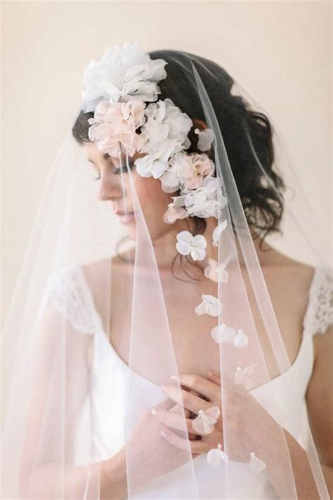 Accessories Silk Flower Wedding Veil With Flowers