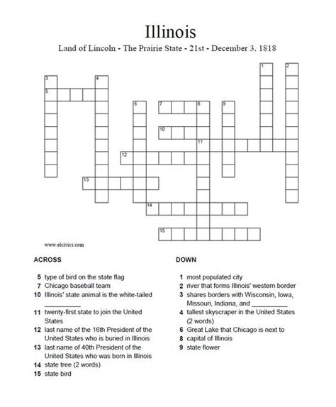 Online library maths crossword puzzle with answers for class 9. Illinois State Crossword Puzzle Answers at http://www ...
