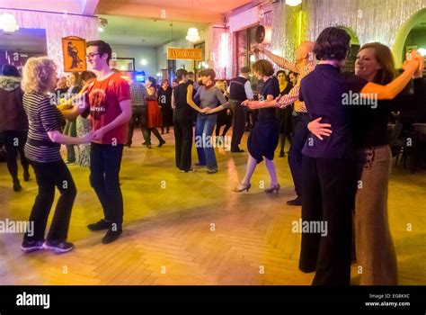 Berlin Germany Crowd On Dance Floor Couples Dancing In Old School