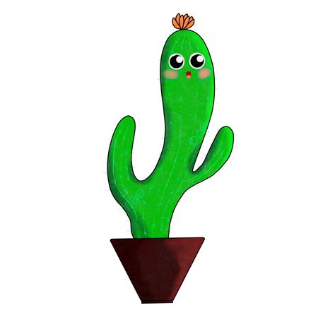 Cactus Plants Png Transparent Cute Cactus Card Art Plant Green Plant