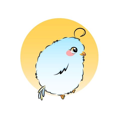 Premium Vector Cute Little Blue Bird In Cartoon Style Vector