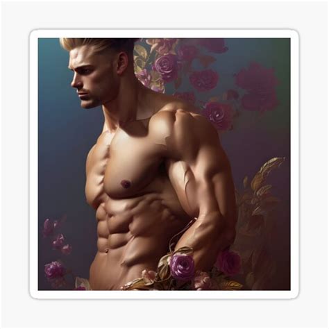Blonde Hunk With Roses Sticker For Sale By Withdiamonds Redbubble