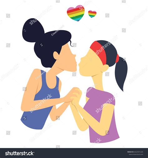Two Girls Love Vector Cartoon Illustration Stock Vector Royalty Free 2022931220 Shutterstock