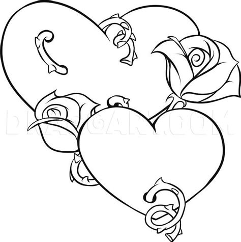 How To Draw Hearts And Roses Step By Step Drawing Guide By Dawn