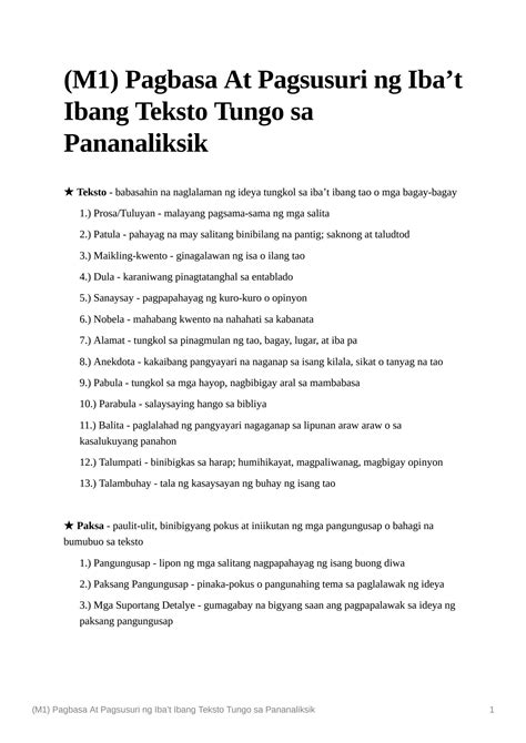 Pagpapaunlad Sa Pagbasa PDF 45 OFF Micoope Com Gt