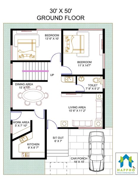Bhk Ground Floor Plan Layout Floorplans Click