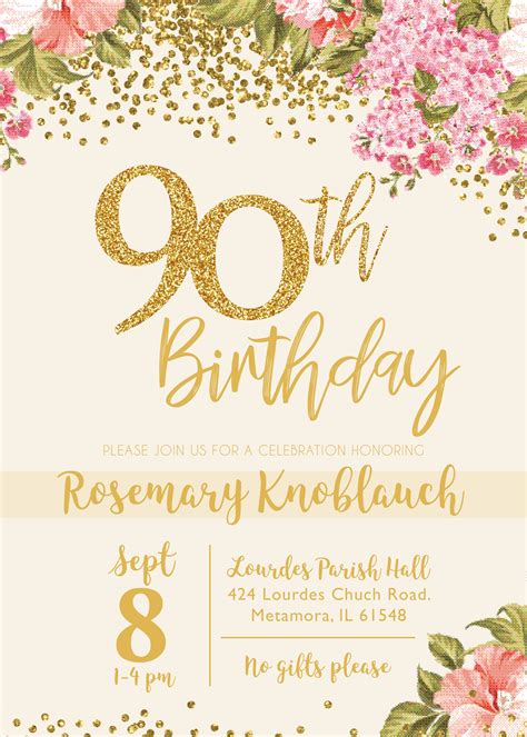 Actualizar 66 Imagen Invitaciones De Cumpleaños De 90 Años Para