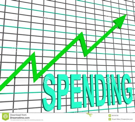Spending Chart Graph Shows Increasing Expenditure Stock Illustration ...