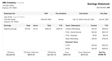 40 Effective And Printable Pay Stub Templates For Employees