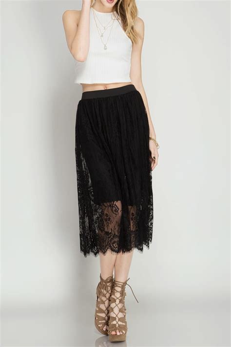 She Sky Black Lace Skirt Front Cropped Image Cijyiks