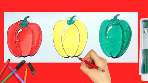 How To Draw Bell Pepper Easy Drawing Bellpepper Peppers Drawingtips