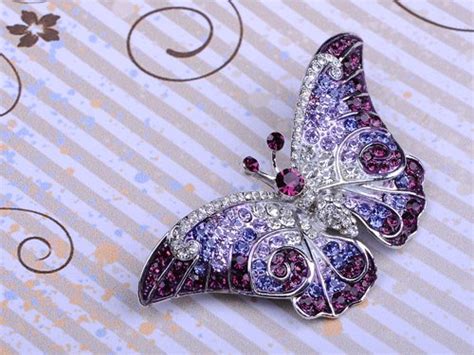 Empress Monarch Purple Winged Butterfly Swarovski Crystal Rhinestone