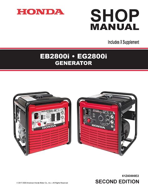 Eb2800i Eg2800i Generator Shop Manual Honda Power Products Support
