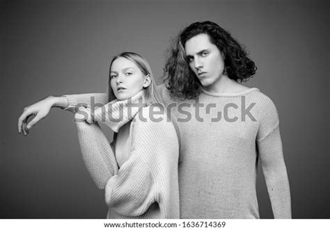 Stylish Confident Male Female Models Nature Stock Photo 1636714369