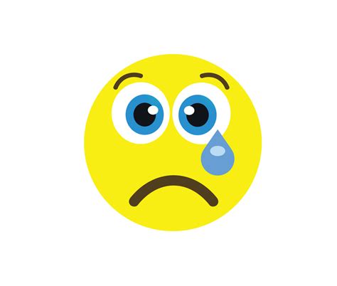 Saddened Tear Droplet Crying Face Emoji Vector By Digitemb Shop On