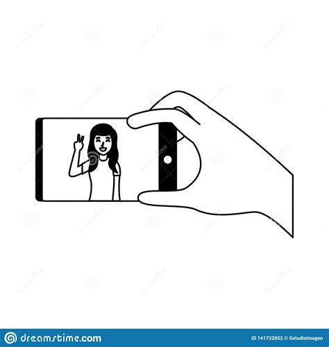 People taking selfie stock vector. Illustration of smartphone - 141722652