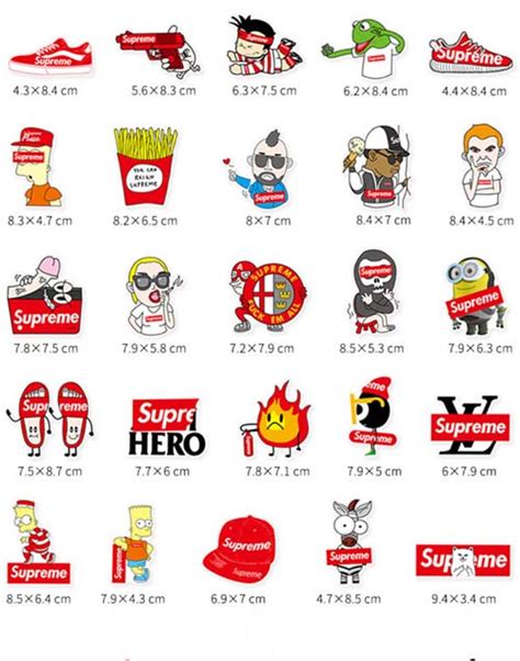 50pcs Supreme Skateboard Sticker Pack Buy Luggage Bumper Stickers With
