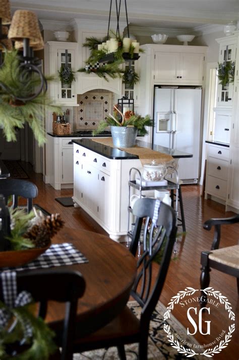 Almost all country kitchen decor targets the utilization of natural materials, undoubtedly, since there were not existing modern fabricated several country kitchen areas are huge and roomy, usually, a component of a rambling farmhouse that has expanded with one addition after another over time. CHRISTMAS FARMHOUSE KITCHEN - StoneGable