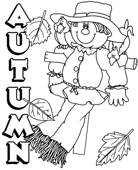 Autumn Scarecrow Coloring Page Coloring Pages