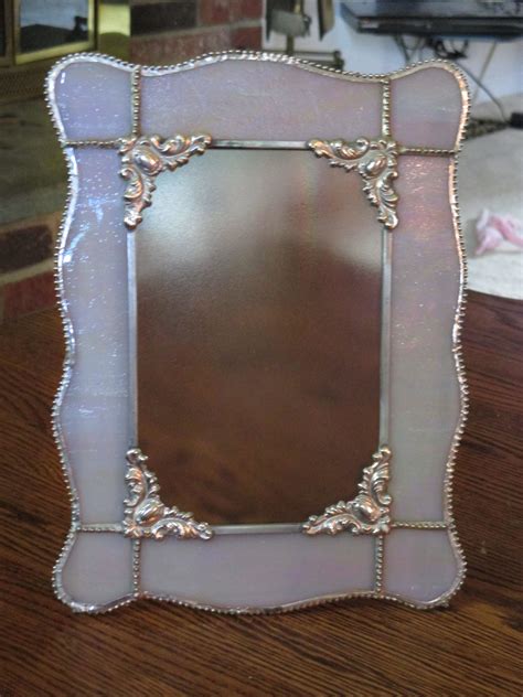 Lavender Opal Picture Frame Stained Glass Frames Stained Glass Projects Stained Glass Art