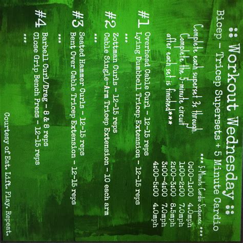 Workout Wednesday: Bicep-Tricep Supersets + 5 Minute Cardio - Eat. Lift