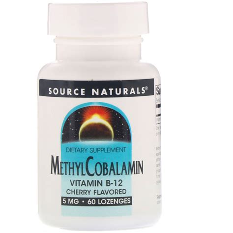 Source Naturals Methylcobalamin Vitamin B12 Cherry Flavored 5 Mg